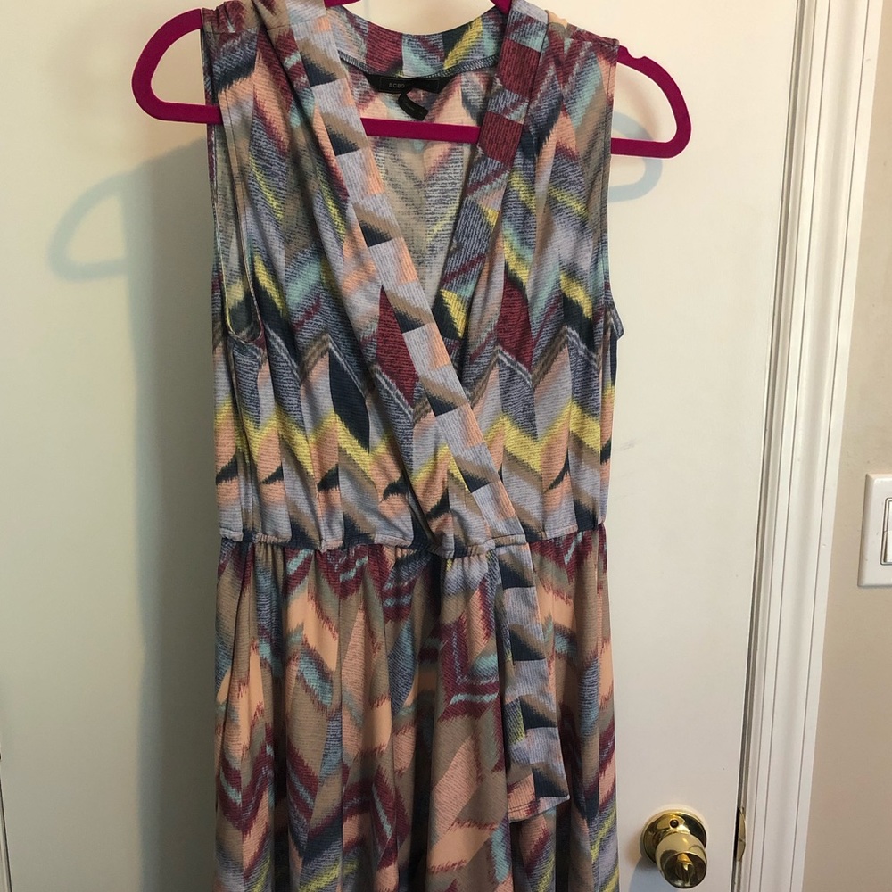 BCBG Watercolor Chevron Dress